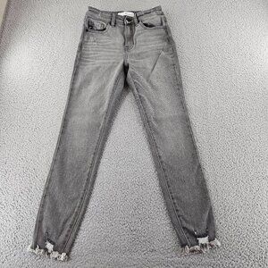 KanCan Jeans Womens 25 Distressed Skinny Frayed Hem Stretch Denim